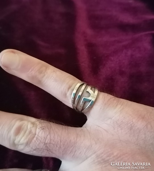 Silver horoscope ring, scales