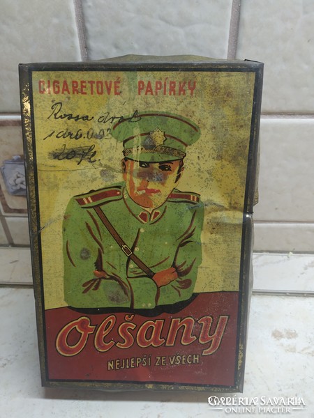 Antique cigarette paper metal box for sale!