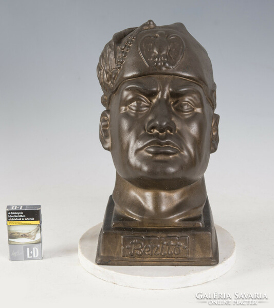 Ceramic head of Benito Mussolini