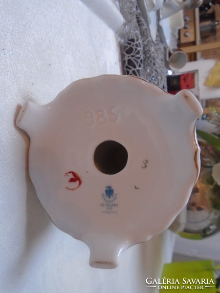Beautiful old flower-patterned Raven House porcelain candle holder, flawless