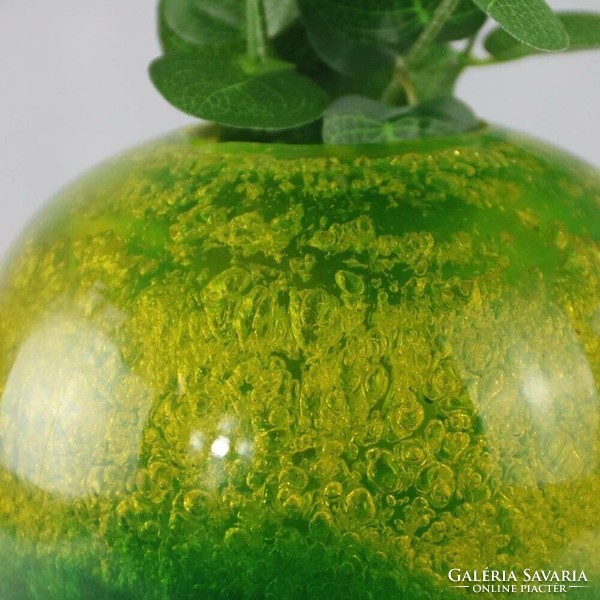 Space age green-yellow resin vase/decoration