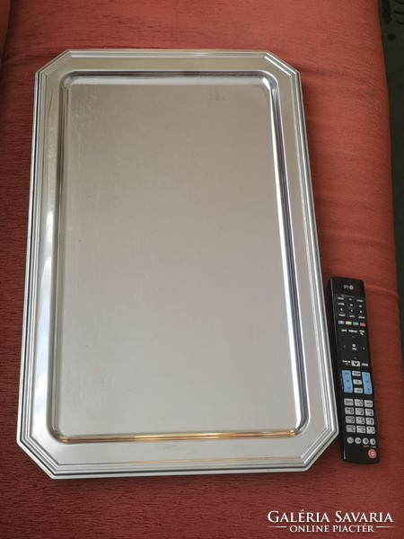 Large 60 x 37 cm stainless steel tray, metal tray