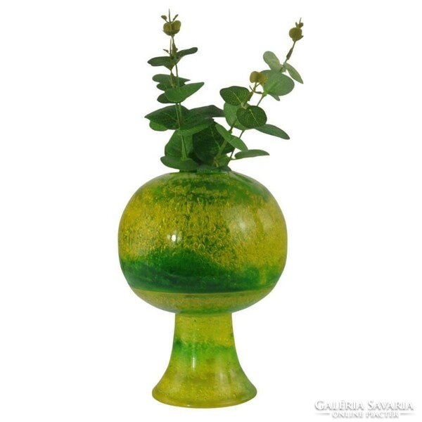 Space age green-yellow resin vase/decoration