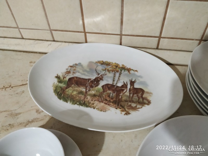 German hunter set for sale! 9 piece vintage porcelain tableware for sale!