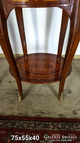Inlaid oval table - small table - folding table