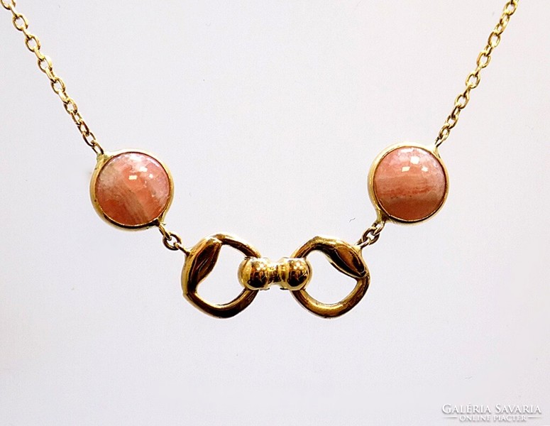 Gold necklaces with rhodonite stones (zal-au113571)
