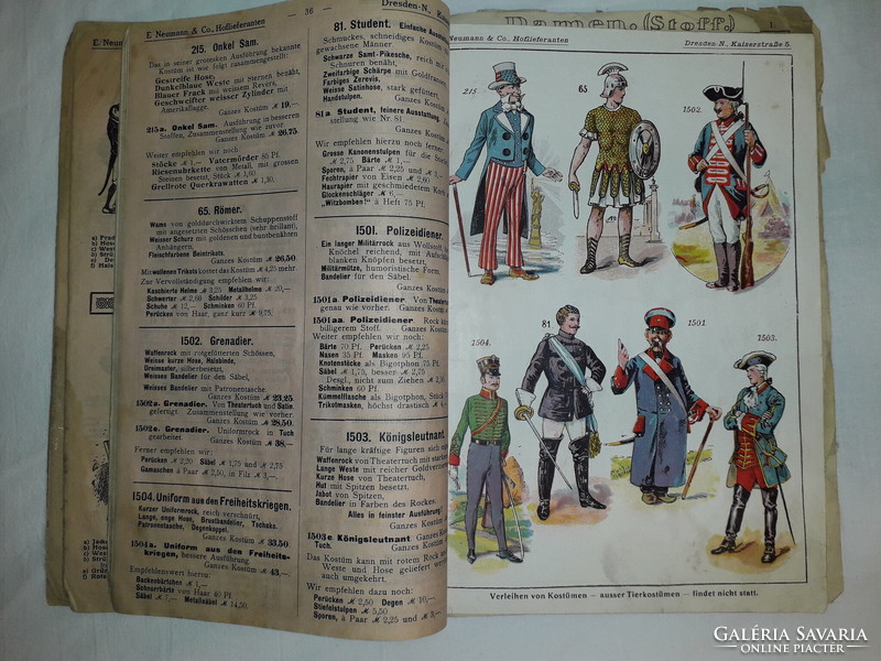 E. Neumann&co. Hoflieferanten dresden costume catalog descriptions in German