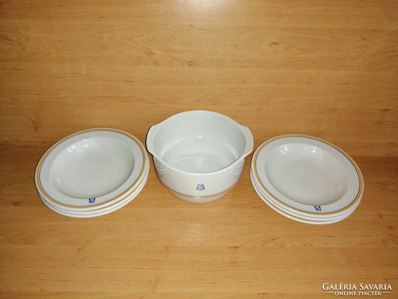 Alföldi porcelain csmvv soup bowl with 6 deep plates (bb)