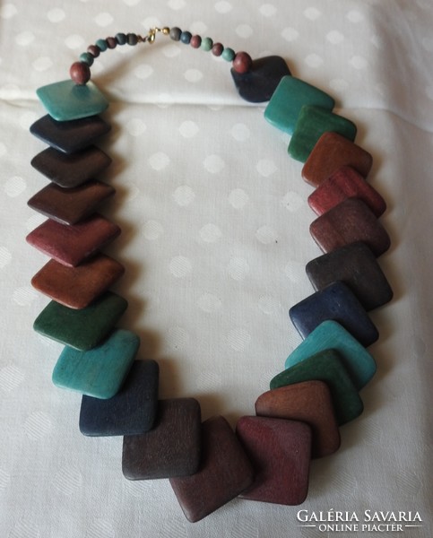 Necks made of colored wooden boards