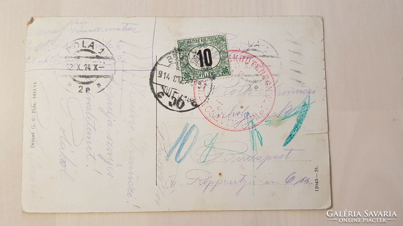 Pula, Pola, hajók, kikötő régi képeslap 1914