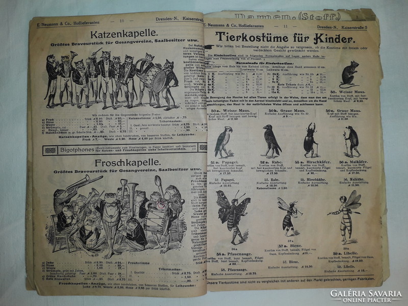E. Neumann&Co. Hoflieferanten Dresden jelmez katalógus leírások német nyelvű