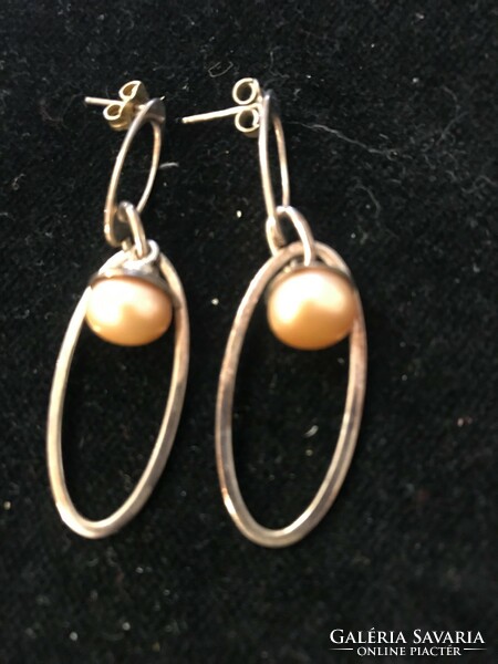 New! Silver jewellery. 925 Marked. Special style, individually made earrings with cultured pearls.