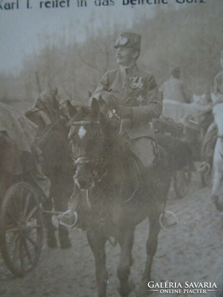 Arc. Crowned Hungarian King Károly 1916: World War II frontline period original photo sheet