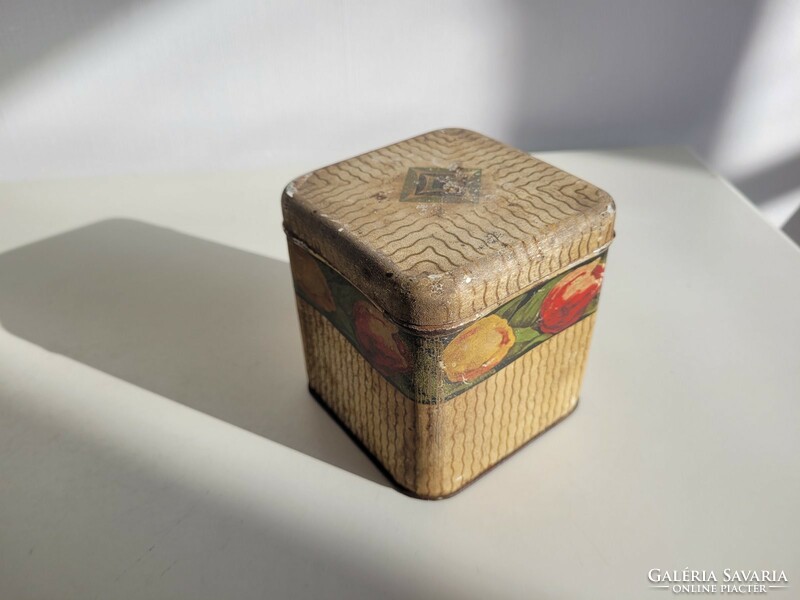 Old metal box frank coffee tulip box