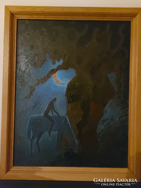 Moonlit, equestrian, charismatic painting - without signature - 339