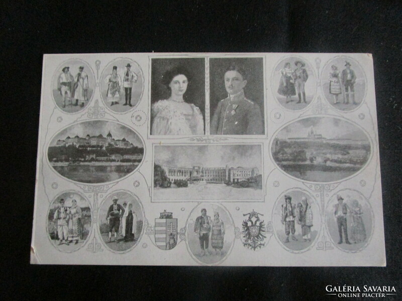 1916 Iv: Károly - Queen Zita Budapest - Prague period original photo sheet