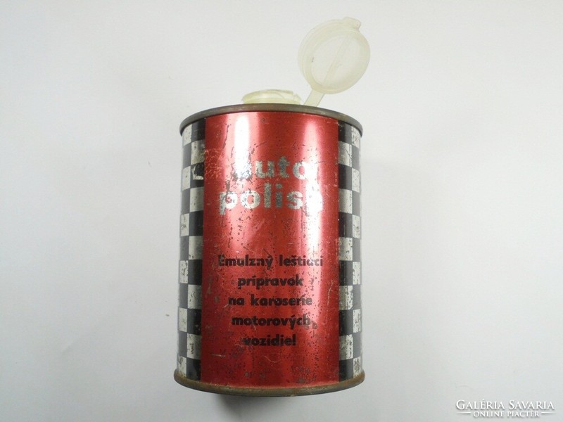 Old retro auto polish car care metal box metal box - approx. From the 1970s - Czechoslovakian production