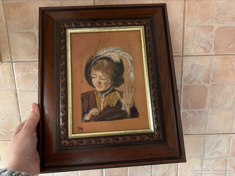 Mf signed Jan Vermeer painting in a beautiful wooden frame, marked 26.5 x 32 cm.