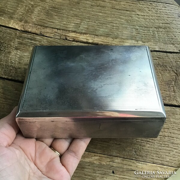 Antique Diana silver cigarette box with hidden opening button 419 grams gross
