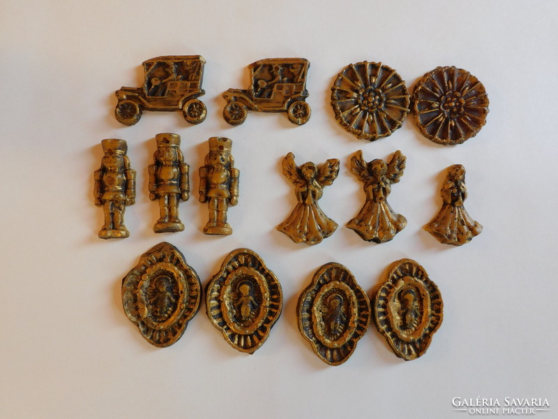 Old wax Christmas tree ornaments - 14 pieces