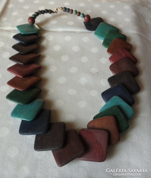 Necks made of colored wooden boards