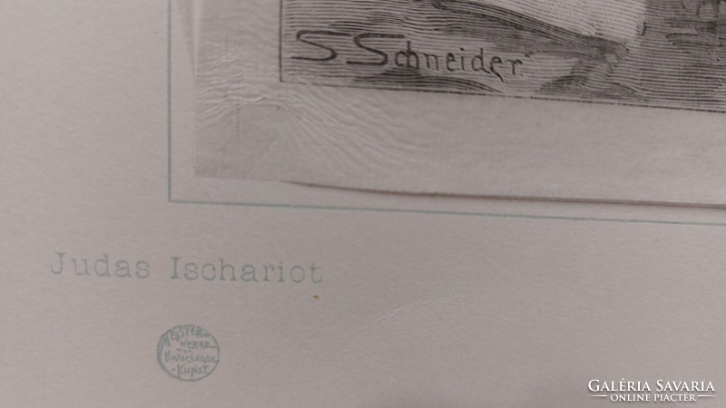 (K) Kuriózum Sascha Schneider képének fametszete J. J. Weber