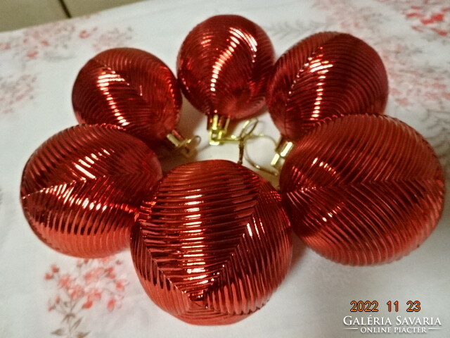 Karácsonyi piros gömb, hat darab, átmérője 5,5 cm. Vanneki! Jókai.