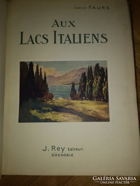 Art deco könyvkötés 1913 francia Aux lacs italiens Gabriel Faure 1913