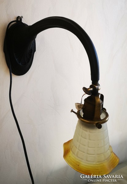 Antique Art Nouveau table lamp, wall arm, multi-function wall lamp, desk, bank lamp. Video too!