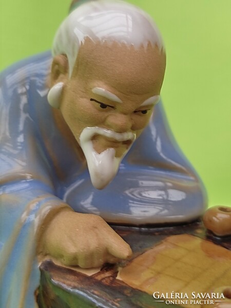 Chinese shiwan porcelain figurine mahjong players
