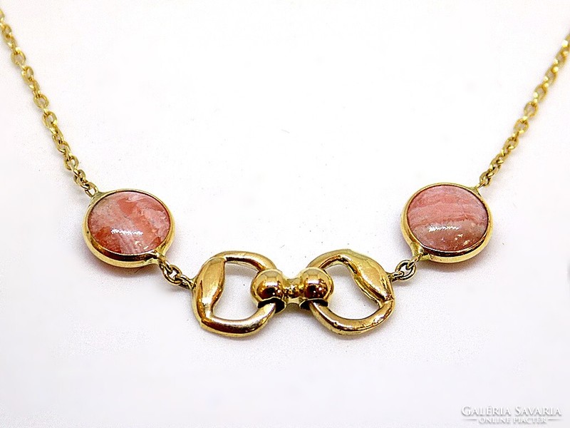 Gold necklaces with rhodonite stones (zal-au113571)