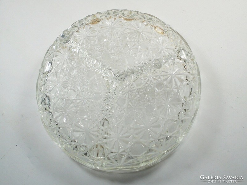 Retro régi üveg kínáló tál - cukorkás tál - 18,7 cm átmérő - kb. 1970-es évekből