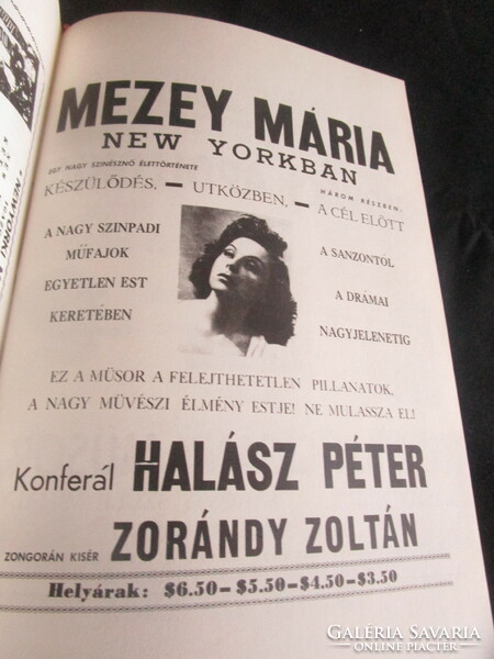 NEW - YORK 1982 Sárossy Sz. Mihály Miszter Jávor Az amerikai magyar színház története Első emigrás k