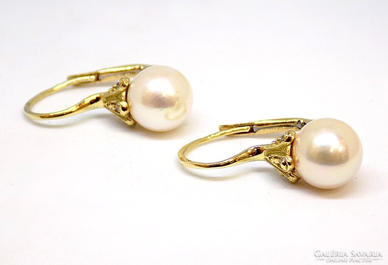 Gold earrings with pearls (zal-au113490)