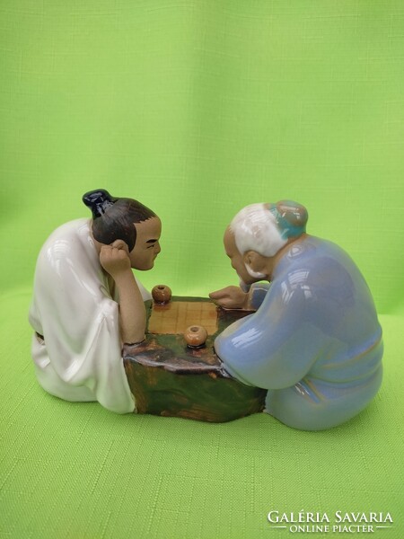 Chinese shiwan porcelain figurine mahjong players