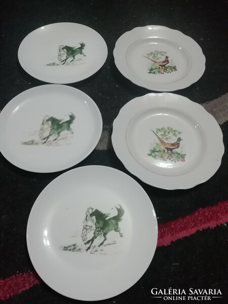 Lóvas és Fácános tányérok 5 db