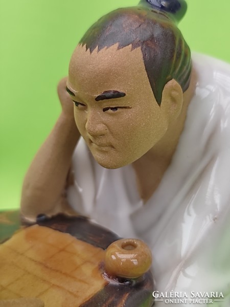 Chinese shiwan porcelain figurine mahjong players