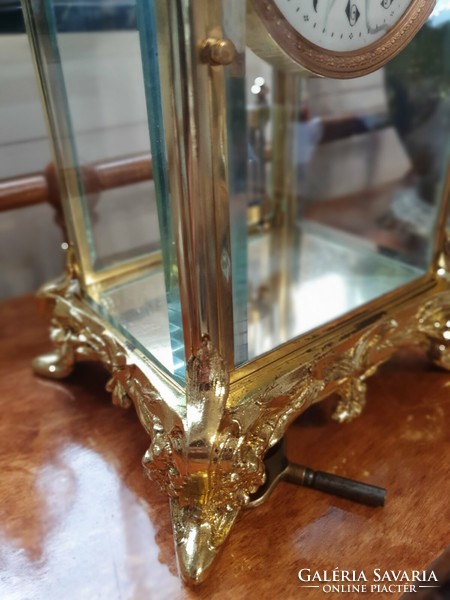 Restaurált antik higany kiegyenlítős asztali óra