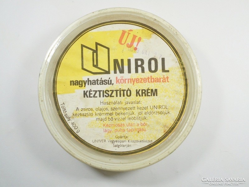 Retro Unirol nagyhatású kéztisztító krém műanyag doboz - Univer vegyesipari Kisszövetkezet