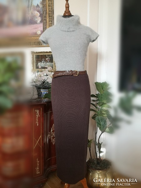 Principles 38 knitted skirt, chocolate brown wool pencil skirt