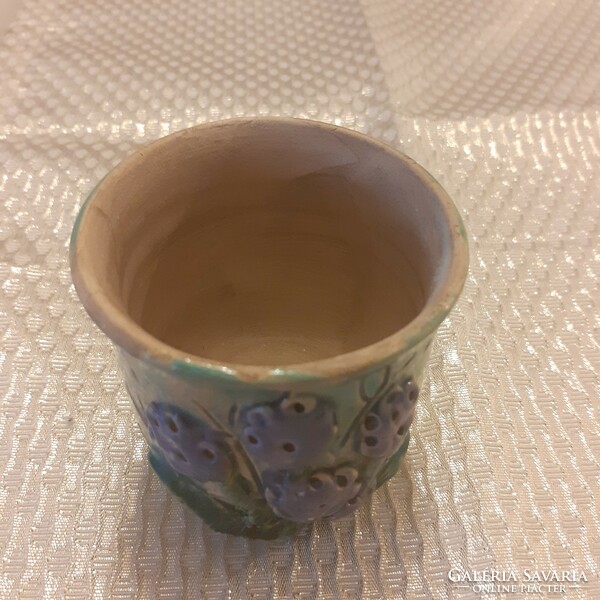 Lavender glazed ceramic container, cup