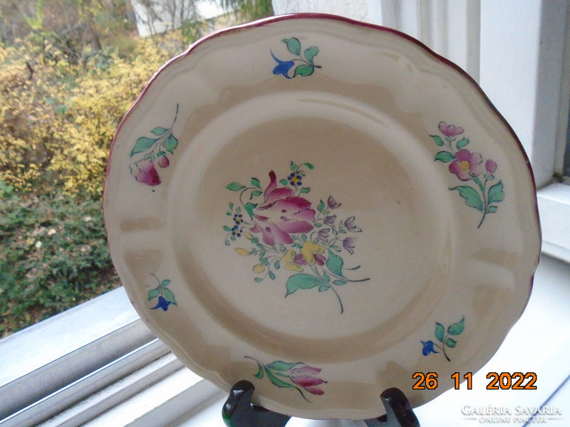 Luneville keller&guerin alt strasburg hand painted flower pattern French faience plate