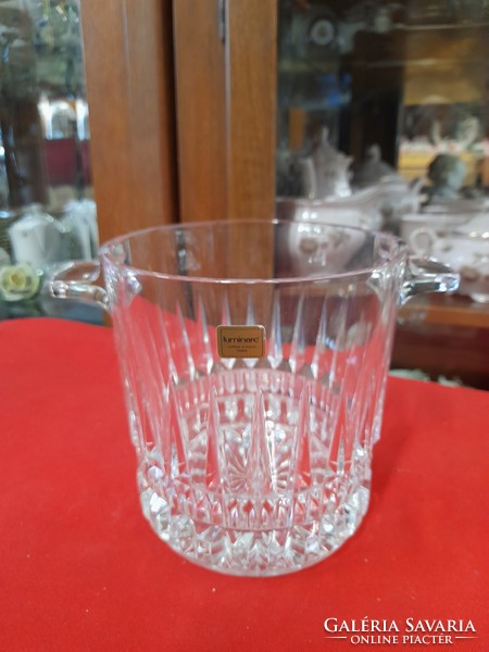 French luminarc polished crystal champagne glass, ice bucket, holder.