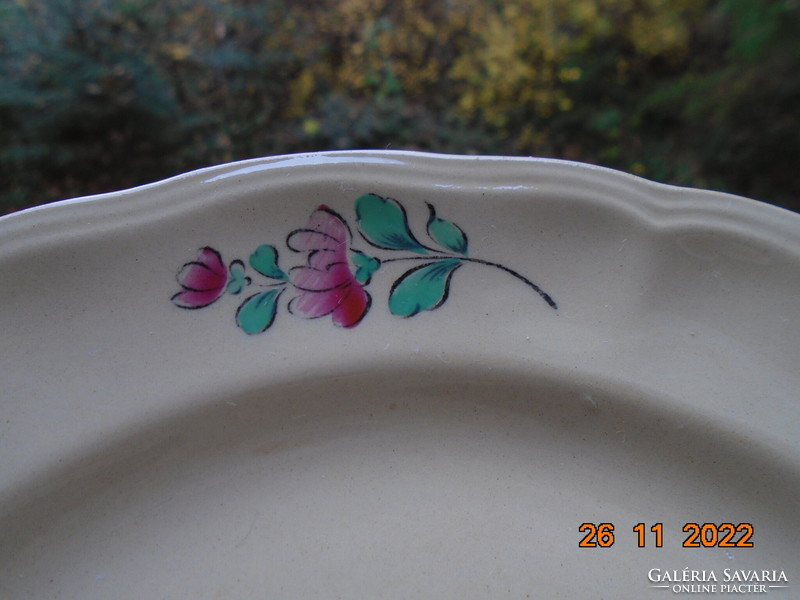 Luneville keller&guerin alt strasburg hand painted flower pattern French faience plate