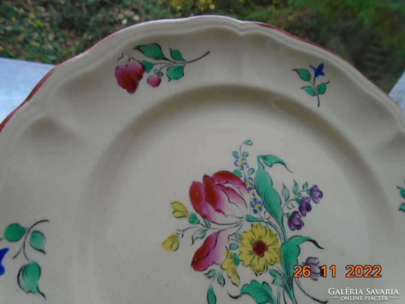 Luneville keller&guerin alt strasburg hand painted flower pattern French faience plate