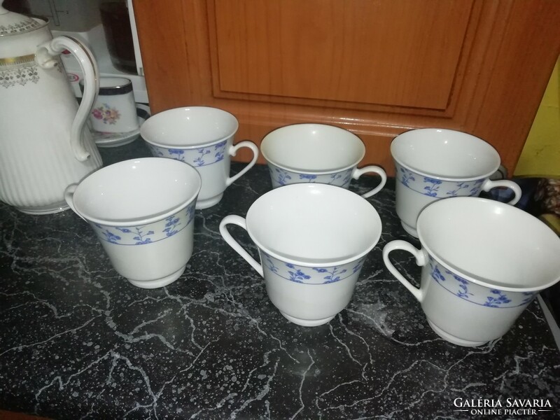 6 antique porcelain tea cups in perfect condition