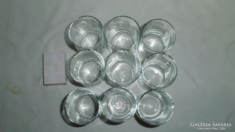 Retro French card patterned glass tumbler - nine pieces together