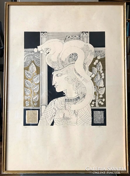 Saxon Ender: Gertrude - etching 21/100 - size: 52x72 cm (with frame) 34x40 cm (graphic)