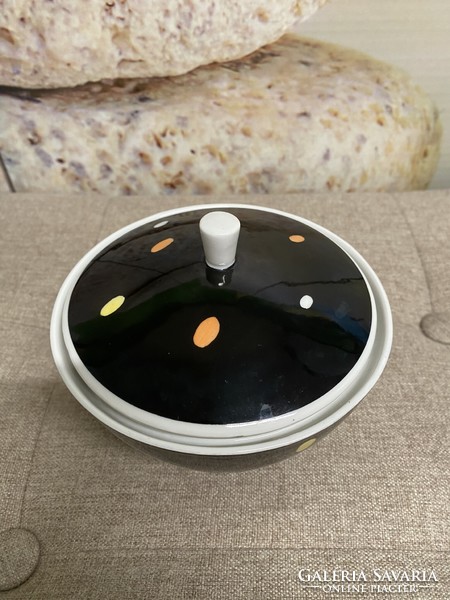 Unterweissbach German porcelain sugar bowl with tongs a32