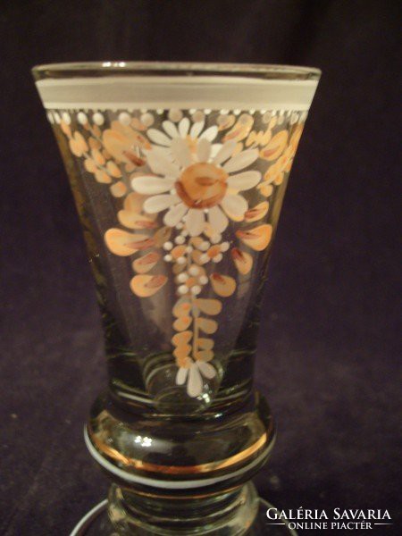 Gyönyörű biedermeier kézi festésű pohár hibátlanul ajándékozhatóan eladó
